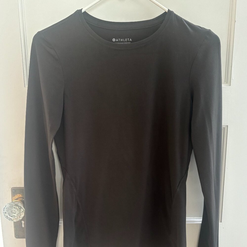 Athleta dark grey long sleeved workout top - XXS